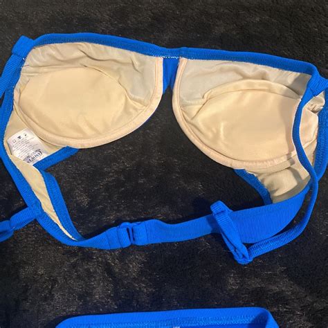 Vtg Lands End Cobalt Blue Bikini Gem