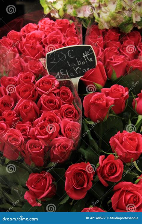 Roses At A Market Stock Image Image Of Flowers Bouquet 42148577