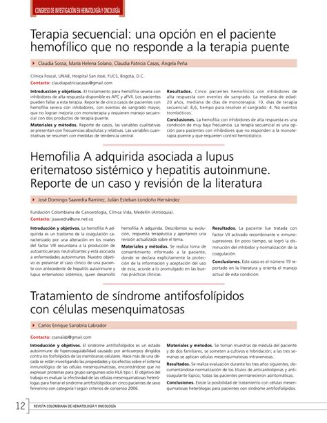 Pdf Terapia Secuencial Una Opci N En El Paciente Hemof Lico Que No