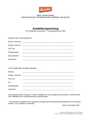 Ausf Llbar Online Zwischen Dem Auszubildenden Fax Email Drucken