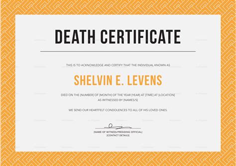 Death Certificate Design Template in PSD, Word, Illustrator, InDesign
