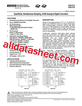 ADS1274IPAPTG4 Datasheet PDF Burr Brown TI