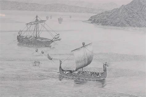 Old Testament New Drawing Original Pencil Illustration Of Ships On