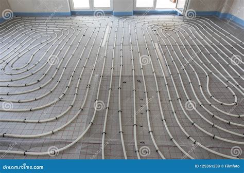 Installation of Underfloor Heating Stock Image - Image of architecture ...