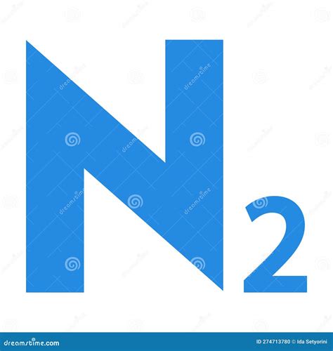 Nitrogen Gas Symbol Cartoon Vector Cartoondealer