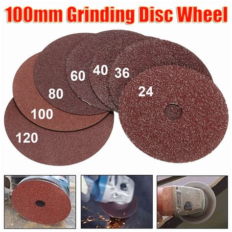 100x16mm 4 Fibre Sanding Grinding Discs Wheels 24 120 Grit For Angle