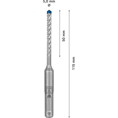 Bosch 2 608 900 059 Expert 5mm X 50mm X 115mm Sds Plus 7x Hammer Drill Bit