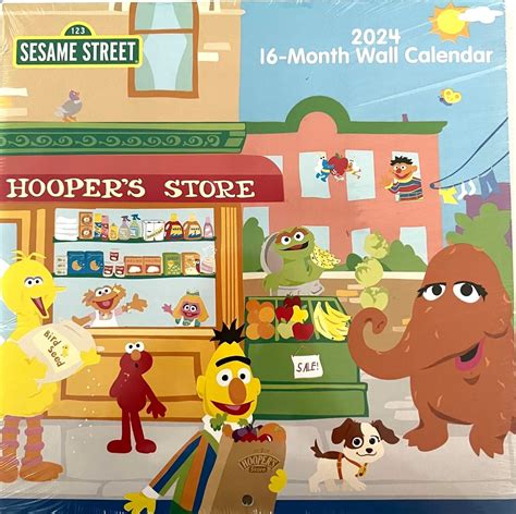 Sesame Street 2024 16 Month Wall Calendarfor Kids And