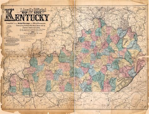 1862 Mapa del Estado de Kentucky Etsy España