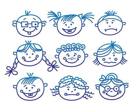 Baby cartoon faces stock illustration. Illustration of happy - 14166174