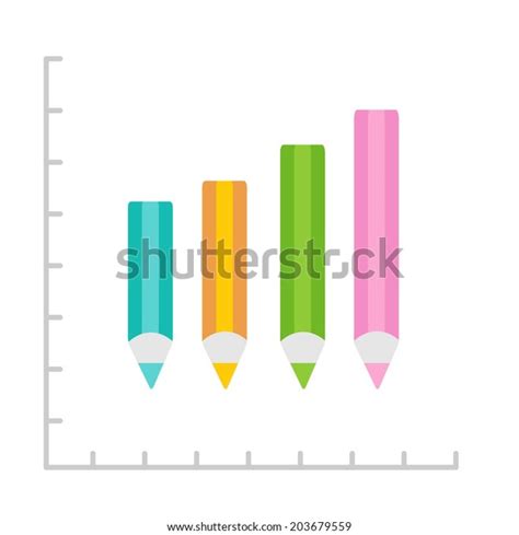 Pencil Diagram White Background Template Vector 스톡 벡터로열티 프리 203679559