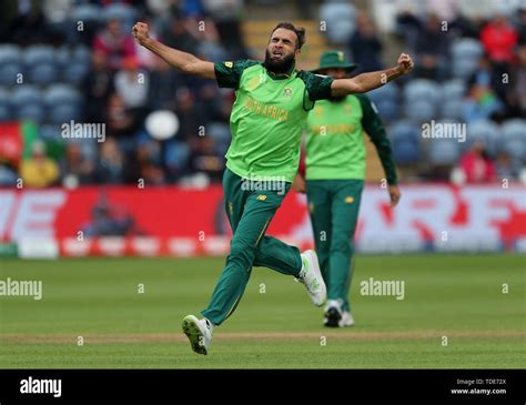 South Africas Imran Tahir Celebrates Taking The Wicket Of Afghanistan