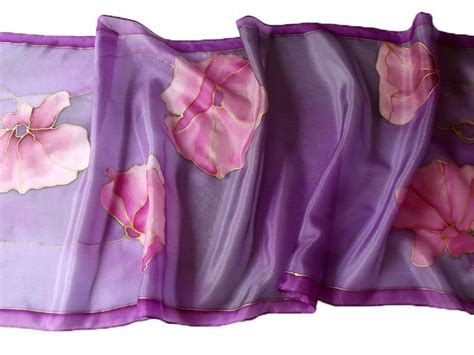 Floral silk scarves - http://silkywaysilk.com Floral Silk Scarf, Hand ...