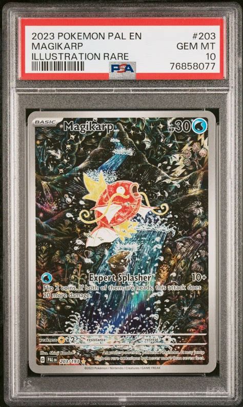 PSA 10 GEM MINT Magikarp 203 193 EN Illustration Rare Pokemon Paldea