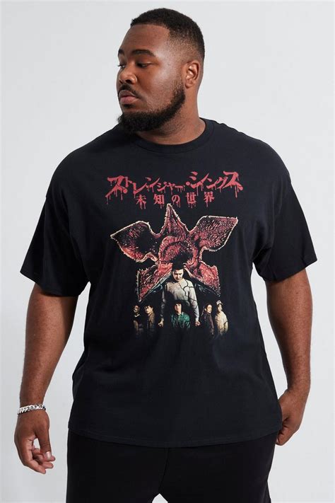 Plus Stranger Things License T Shirt Boohoo Uk