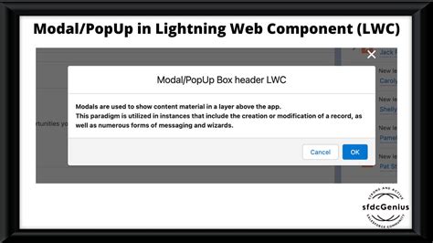 What Is Modal Popup In Lightning Web Component LWC SfdcGenius