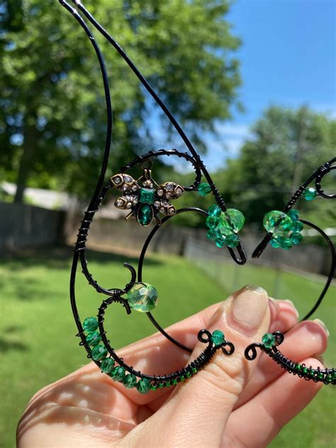 Green And Black Elf Ears Green Insect Fairy Ears Green Etsy