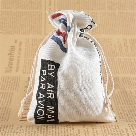 Fashion Linen Cotton Bag Pcs X Cm Drawstring Storage Bags