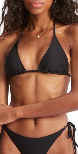 Billabong Sol Searcher Triangle Bikini Top In Black Pebble