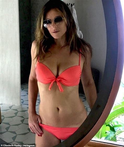 Elizabeth Hurley Flaunts Her Flawless Figure In A Neon Bikini