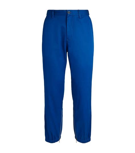 Mens Gucci Blue Cotton Side Stripe Trousers Harrods CountryCode