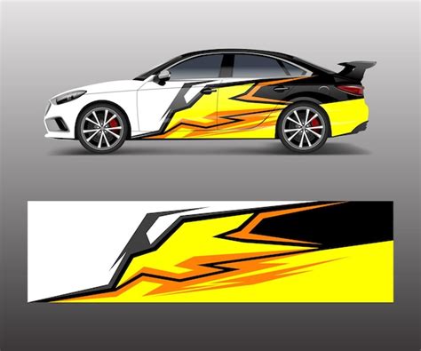 Design de envoltório de corrida de carro esportivo abstrato vetor