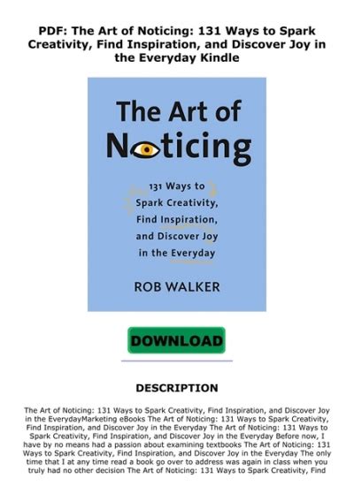 Pdf The Art Of Noticing 131 Ways To Spark Creativity Find