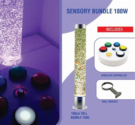 Sensory Bundle 180W 1 8m Bubble Tube With Wireless Controller And