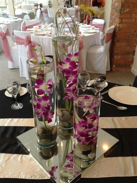 Triple Cylinder Vase Display With Submerged Dendrobiums By Add Style UK