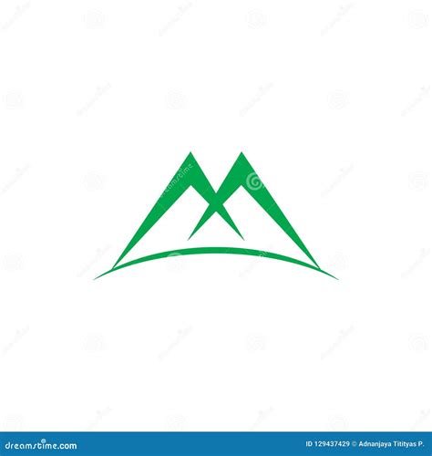 Vecteur De Logo De Montagne De Vert De La Lettre M Illustration De