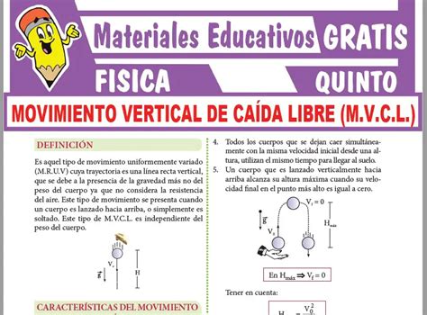 Movimiento Vertical De Ca Da Libre Para Quinto Grado De Secundaria