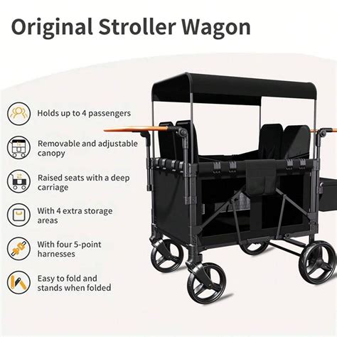 Quad Stroller Wagon 4 Seater Collapsible Wagon Stroller With Seats