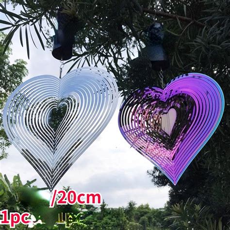 Cheap 1pc Beating Heart Wind Spinner Stainless Steel ABS Wind Catcher