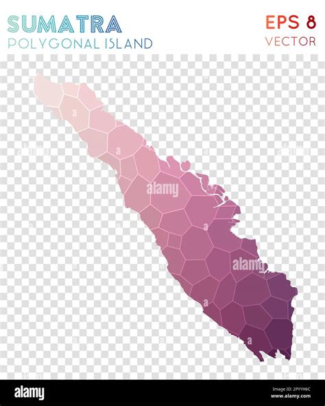 Mapa Poligonal De Sumatra Isla De Estilo Mosaico Excelente Estilo