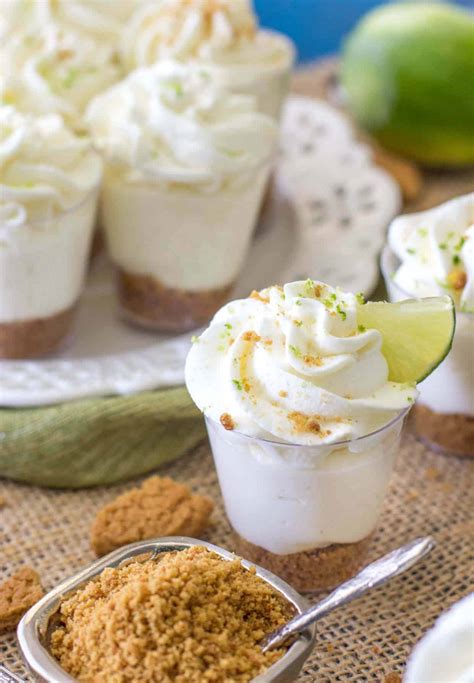 Key Lime Pie Cheesecake Dessert Shooters On Gingersnap Crusts