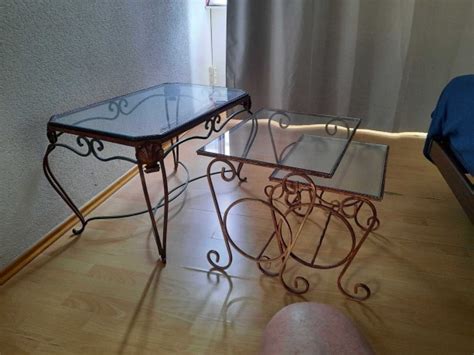 A vendre 3 tables de salon en fer forgé Herstal