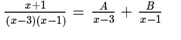 Solved (x−3)(x−1)x+1=x−3A+x−1B | Chegg.com