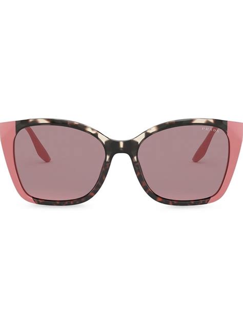 Prada Eyewear Tinted Sunglasses Eyewear Accessories Pink Brown Square Frames Tortoise Shell