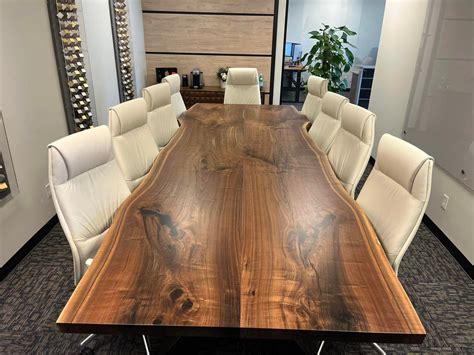 Live Edge Black Walnut Conference Table 403 Kc Custom Hardwoods