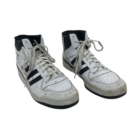 Adidas Men's White High Top Basketball Sneakers Shoes… - Gem