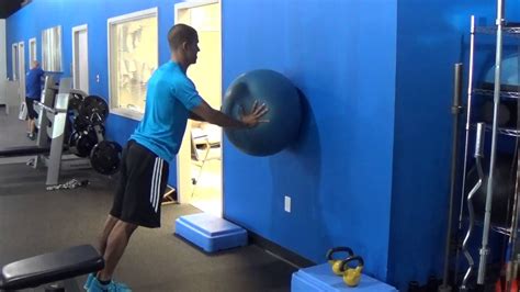 Stability Ball Wall Push Ups Youtube