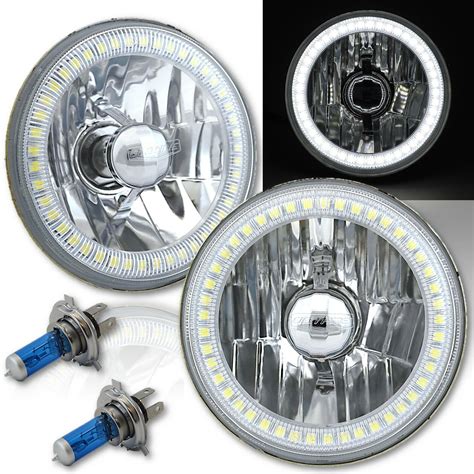 5 3 4 SMD White LED Halo Halogen Bulb Headlight Angel Eye Crystal Clear