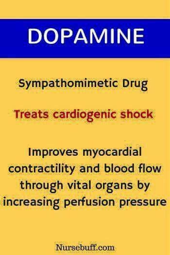 Dopamine Medical Mnemonics Dopamine Cardiogenic Shock