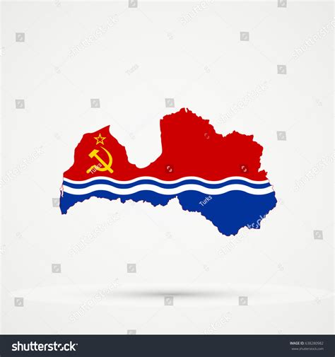 Latvia Map Latvian Ssr Flag Colors Stock Illustration 638280982 ...