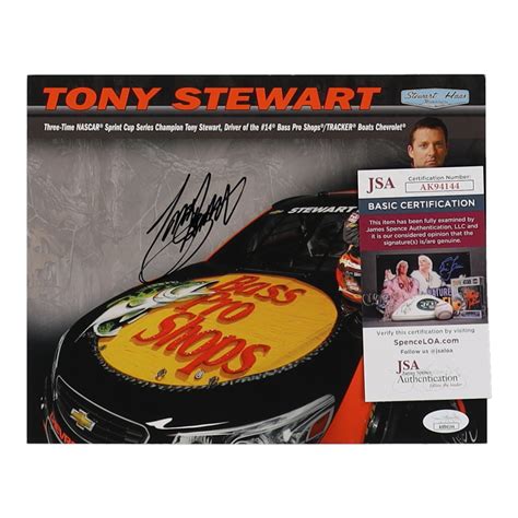 Tony Stewart Signed NASCAR 8x10 Photo JSA Pristine Auction