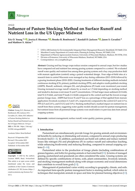 Pdf Influence Of Pasture Stocking Method On Surface Runoff And