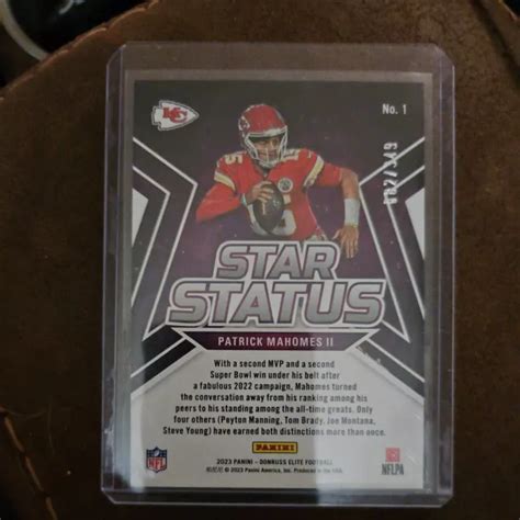 Panini Donruss Elite Star Status Patrick Mahomes Chiefs