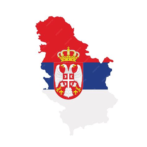 Premium Photo | Serbia flag map country outline with national flag