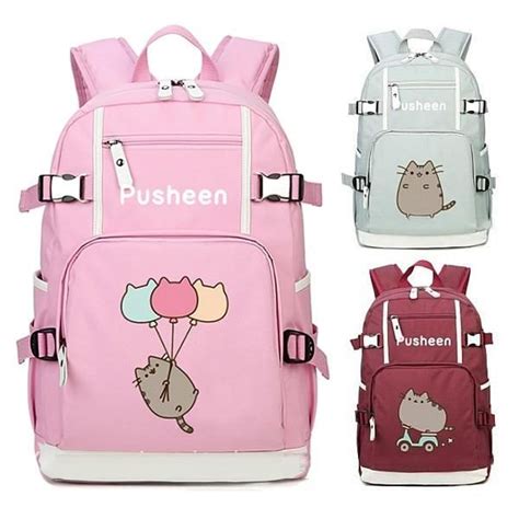 High Quality Canvas Pusheen Cat Backpack 17 Cat Backpack Pusheen