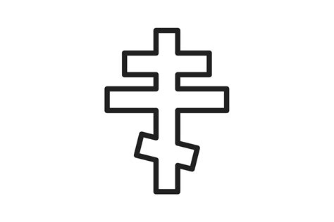 Orthodox Cross Line Icon Graphic by IconBunny · Creative Fabrica